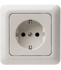 Розетка 1-мест с/з крем Кварта IEK