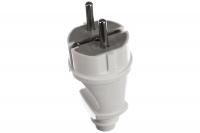 Вилка 16А прямая белая с з/к  IP20 IN HOME