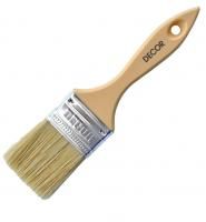 Кисть плоская 50х14мм пластиковая ручка смешанный ворс Четверг Decor(12)