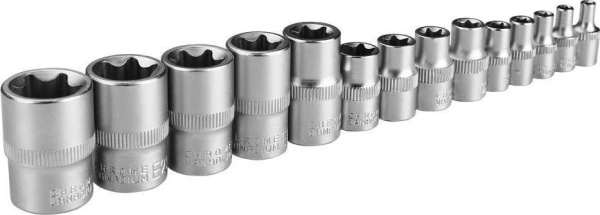 Набор торцевых головок 1/4,3/8,1/2 14 предм. DKSS13-1 Deko