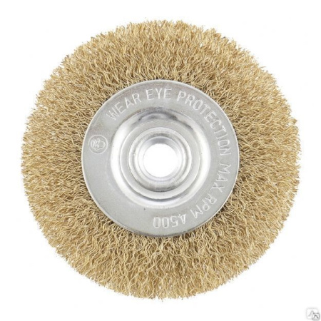 Щетка крацовка для УШМ диск 125мм проволока витая латунированная Matrix