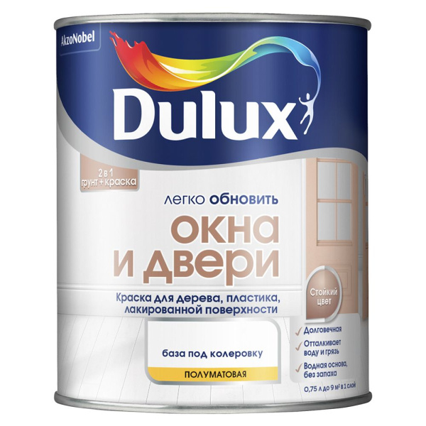 Эмаль Dulux Окна и Двери 0,75л BW 5%