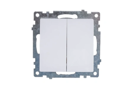 Выключатель механизм 2-кл белый б/индикатора Катрин Stekker Feron