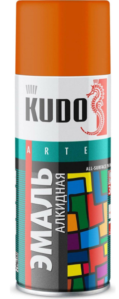Эмаль алкидная оранжевая 520мл 1019 Kudo