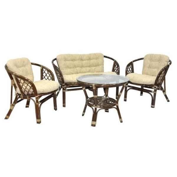 Мебель ротанговая Комплект кофейный Багама 11/33Б браун