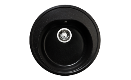 Мойка иск мрамор врезная G001 505х505 антрацит Granicom